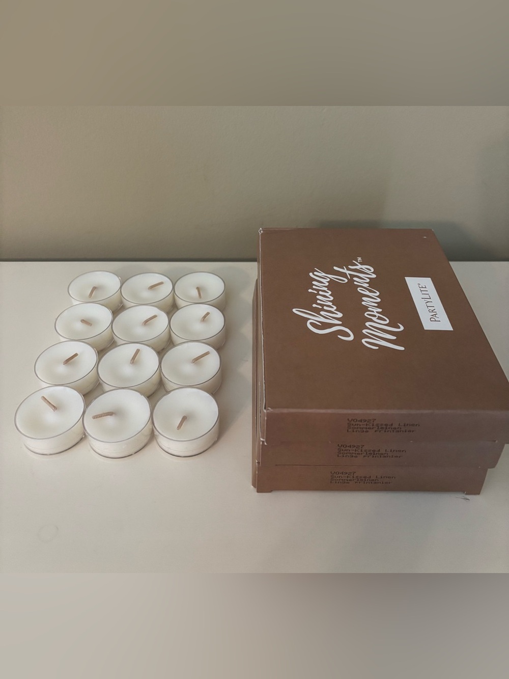 PartyLite Sun-Kissed Linen Tealight Candles 3 Dozen
